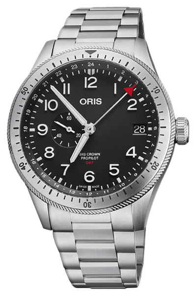 Oris Big Crown ProPilot Timer GMT Automatic Stainless Steel Black Dial Date Mens Watch 748 7756 4064 - 07 8 22 08 - WAB - Shipping Dept.