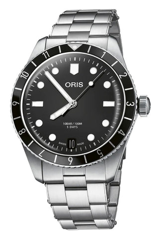 Oris Divers Sixty - Five 12H Automatic Stainless Steel Black Dial Date Mens Watch 400 7772 4054 - 07 8 20 18 - WAB - Shipping Dept.