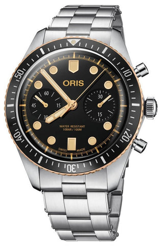 Oris Divers Sixty - Five Automatic Chronograph Stainless Steel Black Dial Mens Watch 771 7744 4354 - MB - WAB - Shipping Dept.