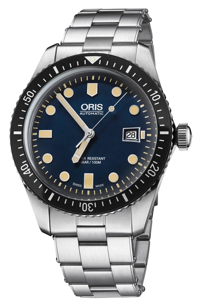 Oris Divers Sixty - Five Automatic Stainless Steel Blue Dial Date Mens Watch 01 733 7720 4055 - 07 8 21 18 - Watches & Beyond