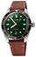 Oris Divers Sixty - Five Automatic Stainless Steel & Bronze Green Dial Brown Leather Strap Date Mens Watch 733 7707 4357 - 07 5 20 45 - Watches & Beyond