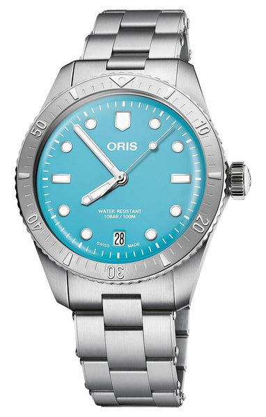 Oris Divers Sixty - Five Cotton Candy Automatic Stainless Steel Blue Dial Date Unisex Watch 733 7771 4055 - 07 8 19 18 - Watches & Beyond
