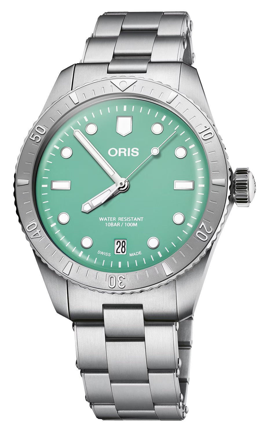 Oris Divers Sixty - Five Cotton Candy Automatic Stainless Steel Green Dial Date Unisex Watch 733 7771 4057 - 07 8 19 18 - WAB - Shipping Dept.