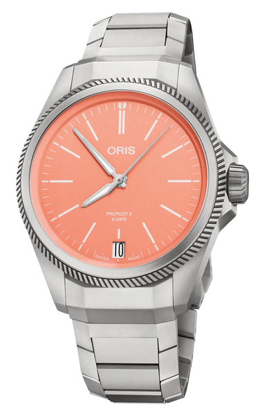 Oris ProPilot X Calibre 400 Automatic Titanium Pink Dial Date Mens Watch 400 7778 7158 - 07 7 20 01TLC - Watches & Beyond