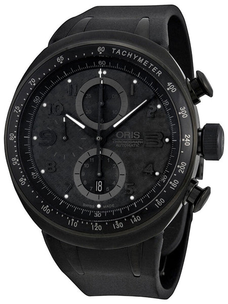 Oris TT3 Chronograph Automatic Black Ion - Plated Titanium Black Rubber Date Mens Watch 01 674 7611 7764 - 07 4 28 02B - WAB - Shipping Dept.