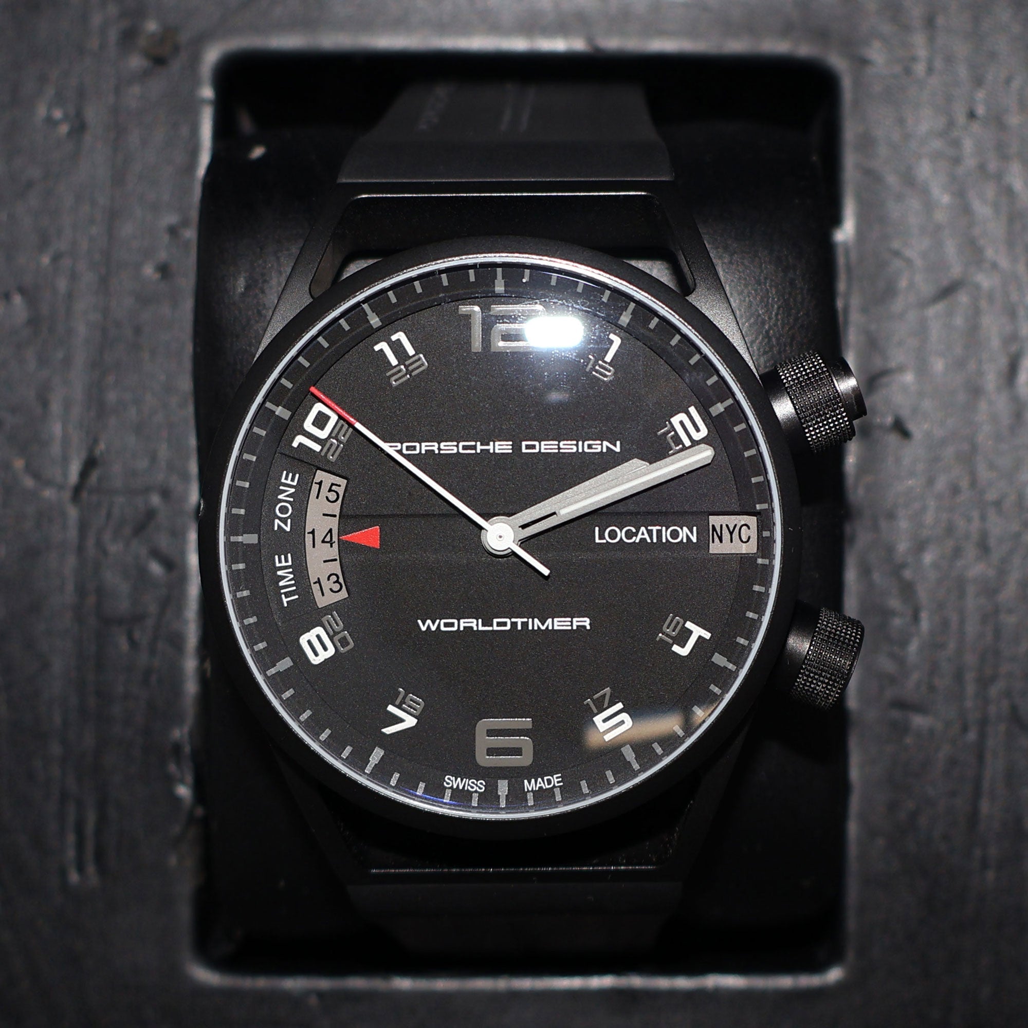 Porsche Design Worldtimer GMT Automatic Black PVD Titanium Black Rubber Mens Watch 6750.13.44.1180 - Watches & Beyond