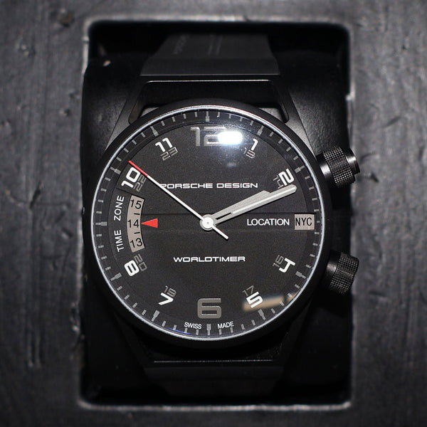 Porsche Design Worldtimer GMT Automatic Black PVD Titanium Black Rubber Mens Watch 6750.13.44.1180 - Watches & Beyond