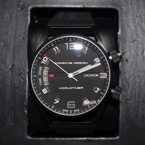 Porsche Design Worldtimer GMT Automatic Black PVD Titanium Black Rubber Mens Watch 6750.13.44.1180 - Watches & Beyond