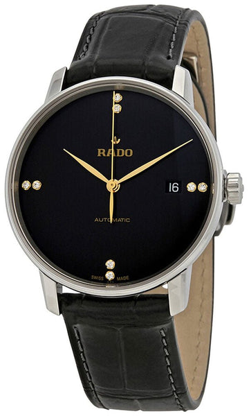 Rado Coupole Classic L Black Dial Black Leather Strap Automatic Mens Watch R22860715 - WAB - Shipping Dept.