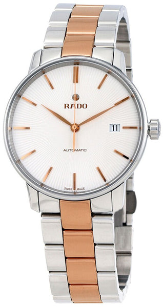 Rado Coupole Two Tone Stainless Steel Ceramos Silver Dial Date Automatic Mens Watch R22860022 - WAB - Shipping Dept.