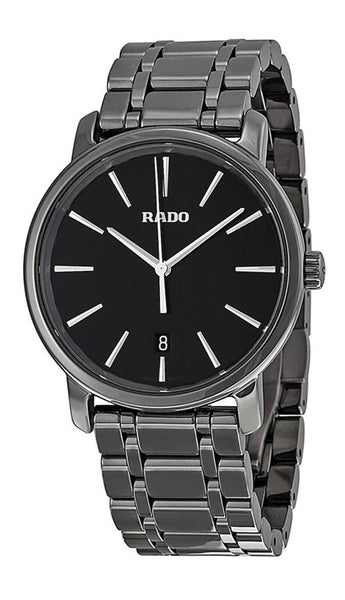 Rado DiaMaster XL R14072177 Ceramic Mens Watch Silver - tone Hands Plasma Ceramic Case Analog Dial Quartz - WAB - Shipping Dept.