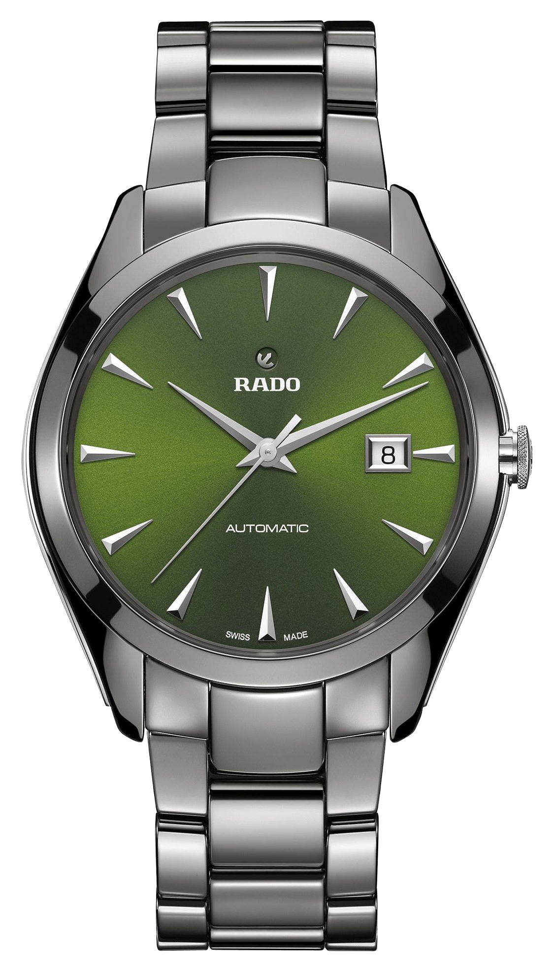 Rado HyperChrome Automatic Ceramic & Stainless Steel Green Dial Date Mens Watch R32254312 - Watches & Beyond