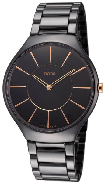 Rado True Thinline Black Ceramic Black Dial Quartz Mens Watch R27741152 - WAB - Shipping Dept.