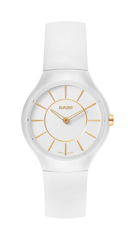 Rado True Thinline White Ceramic Womens Watch Quartz Rubber Strap R27958109 - WAB - Shipping Dept.