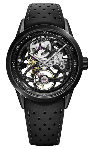 Raymond Weil Freelancer Automatic Black PVD Skeleton Dial Black Rubber Strap Mens Watch 2785 - BKR - 20000 - WAB - Shipping Dept.