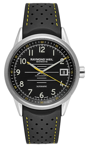 Raymond Weil Freelancer Automatic Stainless Steel Black Dial Black Rubber Strap Date Mens Watch 2754 - SR - 05200 - Watches & Beyond