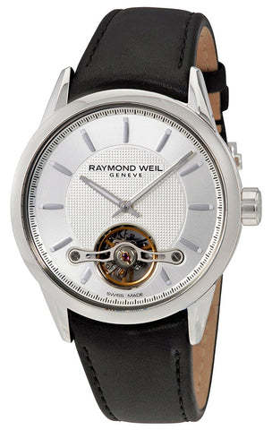 Raymond Weil Freelancer Automatic Stainless Steel Silver Dial Black Leather Strap Mens Watch 2780 - STC - 65001 - WAB - Shipping Dept.