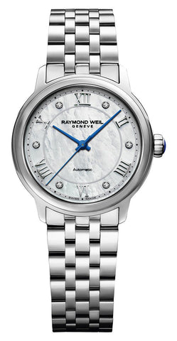 Raymond Weil Maestro Automatic Stainless Steel Mother - of - Pearl Dial Diamonds Womens Watch 2131 - ST - 00966 - WAB - Shipping Dept.