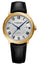 Raymond Weil Maestro Automatic Yellow Gold PVD Silver Dial Black Leather Strap Date Mens Watch 2237 - PC - 00659 - Watches & Beyond