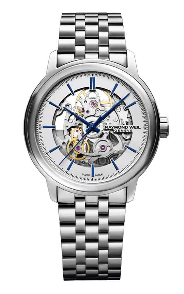 Raymond Weil Maestro Stainless Steel Skeleton Dial Automatic Mens Watch 2215 - ST - 65001 - WAB - Shipping Dept.