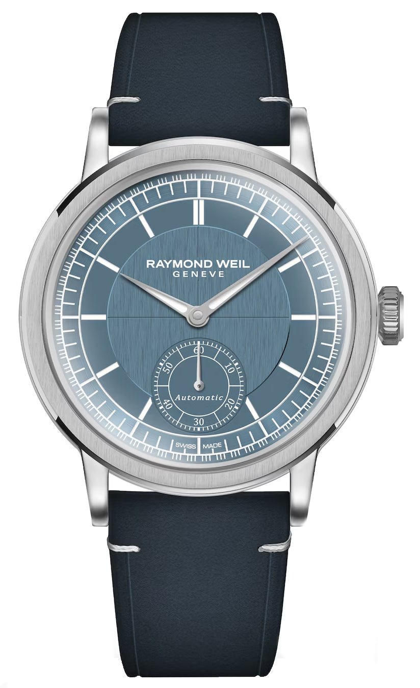 Raymond Weil Millesime Automatic Stainless Steel Blue Dial Blue Leather Strap Mens Watch 2930 - STC - 50011 - Watches & Beyond