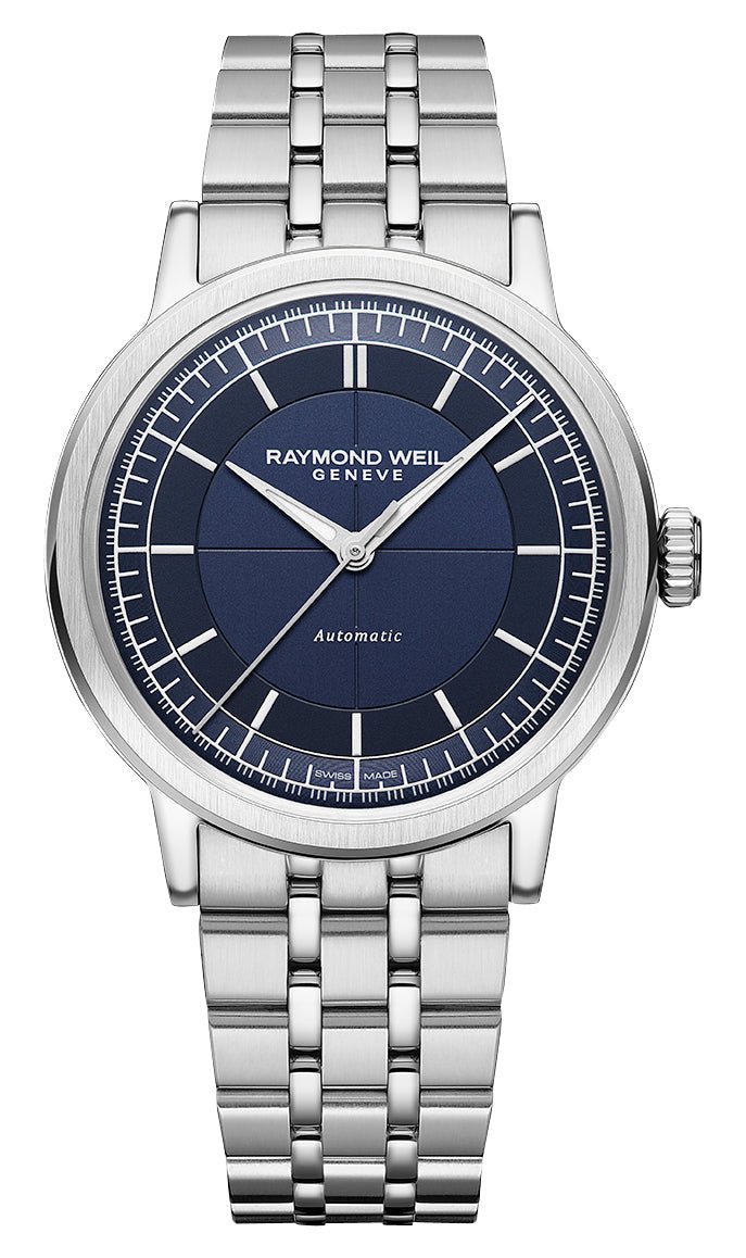 Raymond Weil Millesime Automatic Stainless Steel Blue Dial Mens Watch 2925 - ST - 50001 - Watches & Beyond