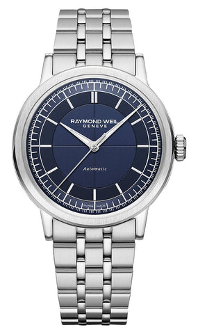 Raymond Weil Millesime Automatic Stainless Steel Blue Dial Mens Watch 2925 - ST - 50001 - Watches & Beyond