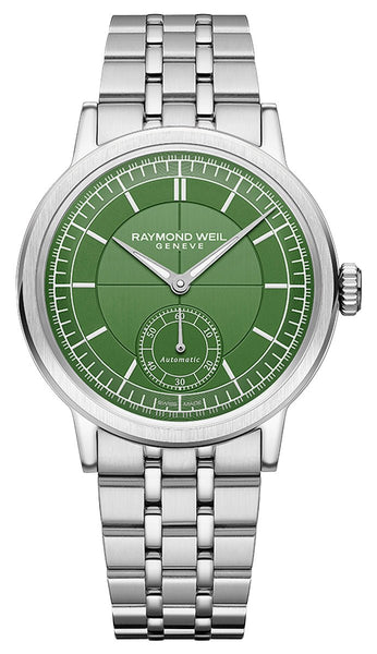 Raymond Weil Millesime Automatic Stainless Steel Green Dial Mens Watch 2930 - ST - 52001 - Watches & Beyond