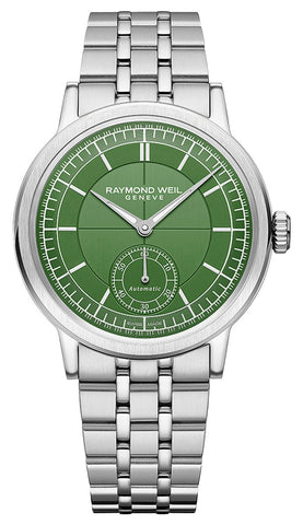Raymond Weil Millesime Automatic Stainless Steel Green Dial Mens Watch 2930 - ST - 52001 - Watches & Beyond