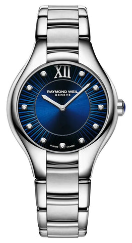 Raymond Weil Noemia Stainless Steel Blue Dial Diamonds Quartz Womens Watch 5132 - ST - 50181 - WAB - Shipping Dept.