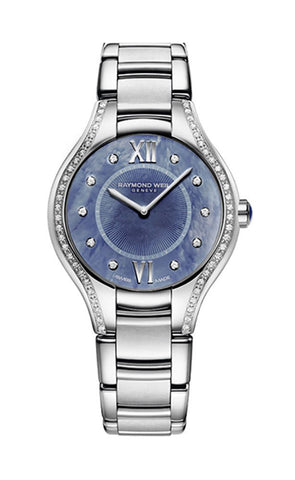 Raymond Weil Noemia Stainless Steel Diamonds Blue Mother - Of - Pearl Dial Quartz Womens Watch 5132 - STS - 00955 - WAB - Shipping Dept.