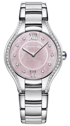 Raymond Weil Noemia Stainless Steel Diamonds Pink Mother - of - Pearl Dial Quartz Womens Watch 5132 - STS - 00986 - WAB - Shipping Dept.