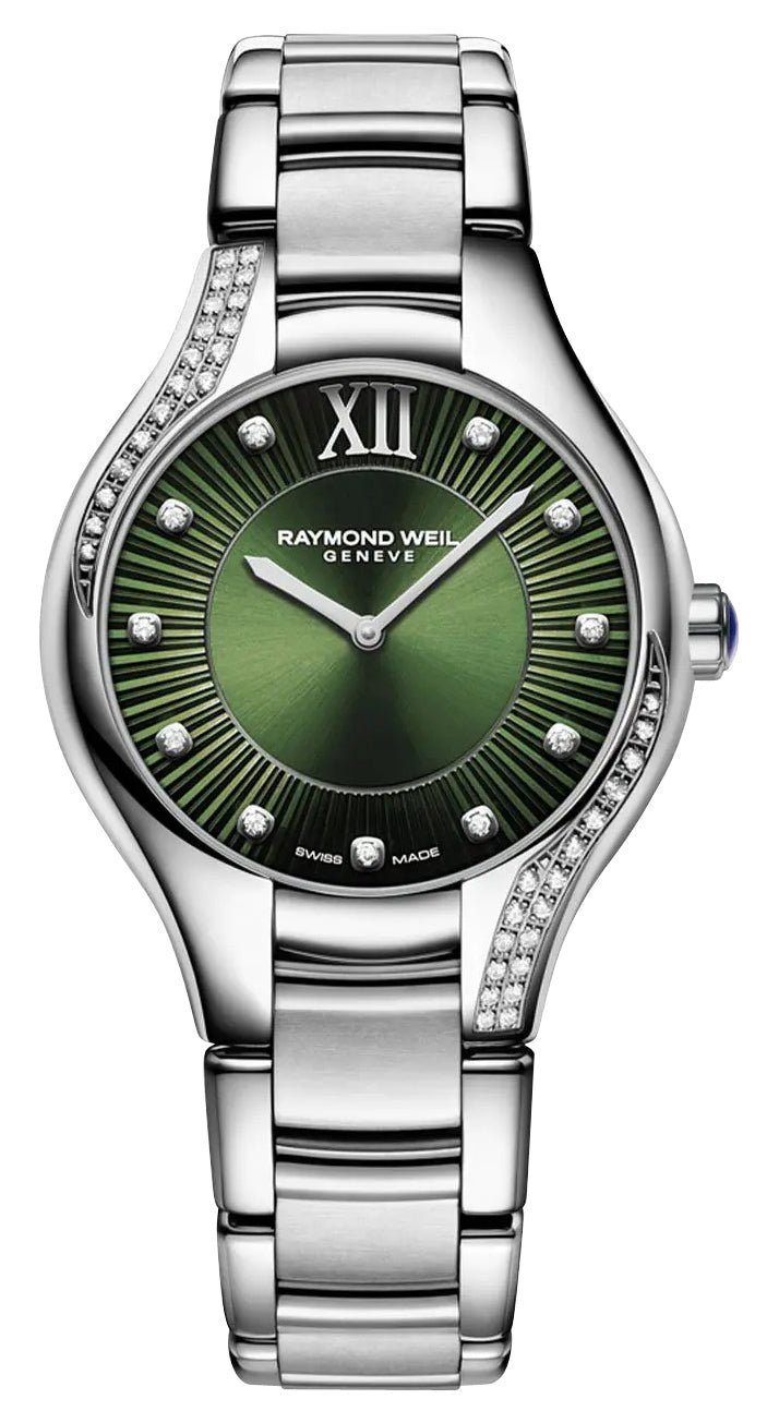 Raymond Weil Noemia Stainless Steel Green Dial Diamonds Quartz Womens Watch 5132 - S1S - 52181 - WAB - Shipping Dept.