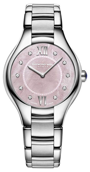 Raymond Weil Noemia Stainless Steel Pink Mother - of - Pearl Dial Diamonds Quartz Womens Watch 5132 - ST - 00986 - WAB - Shipping Dept.