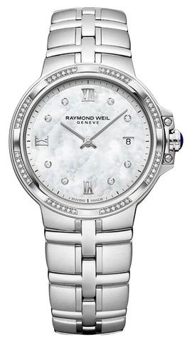 Raymond Weil Parsifal Stainless Steel Diamonds Mother - of - Pearl Dial Date Quartz Womens Watch 5180 - STS - 00995 - WAB - Shipping Dept.