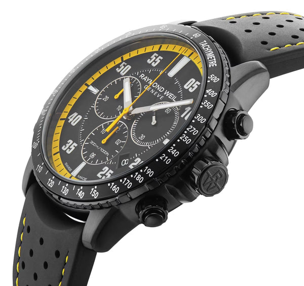 Tango Pvd Raymond Weil Tango 8570BKR05275 Chrono Black/Yellow Mens Watch