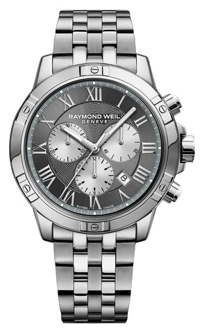 Raymond Weil Tango Chronograph Stainless Steel Gray Dial Date Divers Quartz Mens Watch 8560 - ST - 00606 - WAB - Shipping Dept.