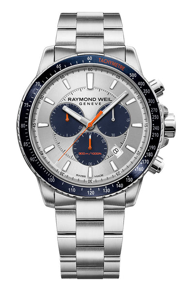 Raymond Weil Tango Chronograph Stainless Steel Silver Dial Date Quartz Divers Mens Watch 8570 - ST3 - 65501 - WAB - Shipping Dept.