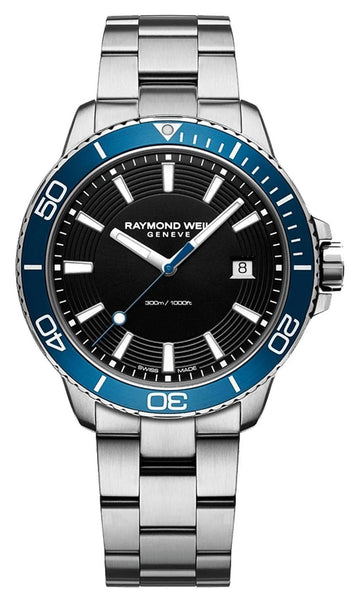 Raymond Weil Tango Stainless Steel Black Dial Date Divers Quartz Mens Watch 8260 - ST3 - 20001 - WAB - Shipping Dept.