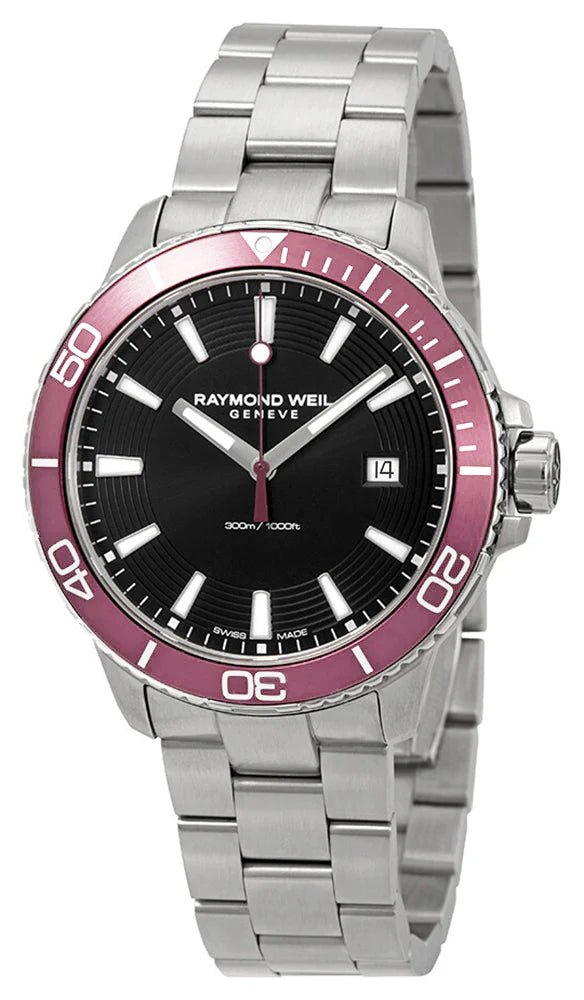 Raymond Weil Tango Stainless Steel Black Dial Date Divers Quartz Mens Watch 8260 - ST4 - 20001 - WAB - Shipping Dept.