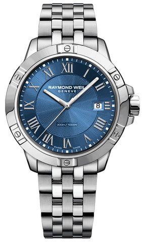 Raymond Weil Tango Stainless Steel Blue Dial Date Divers Quartz Mens Watch 8160 - ST - 00508 - WAB - Shipping Dept.