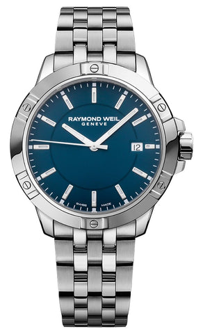 Raymond Weil Tango Stainless Steel Blue Dial Date Divers Quartz Mens Watch 8160 - ST - 50041 - Watches & Beyond