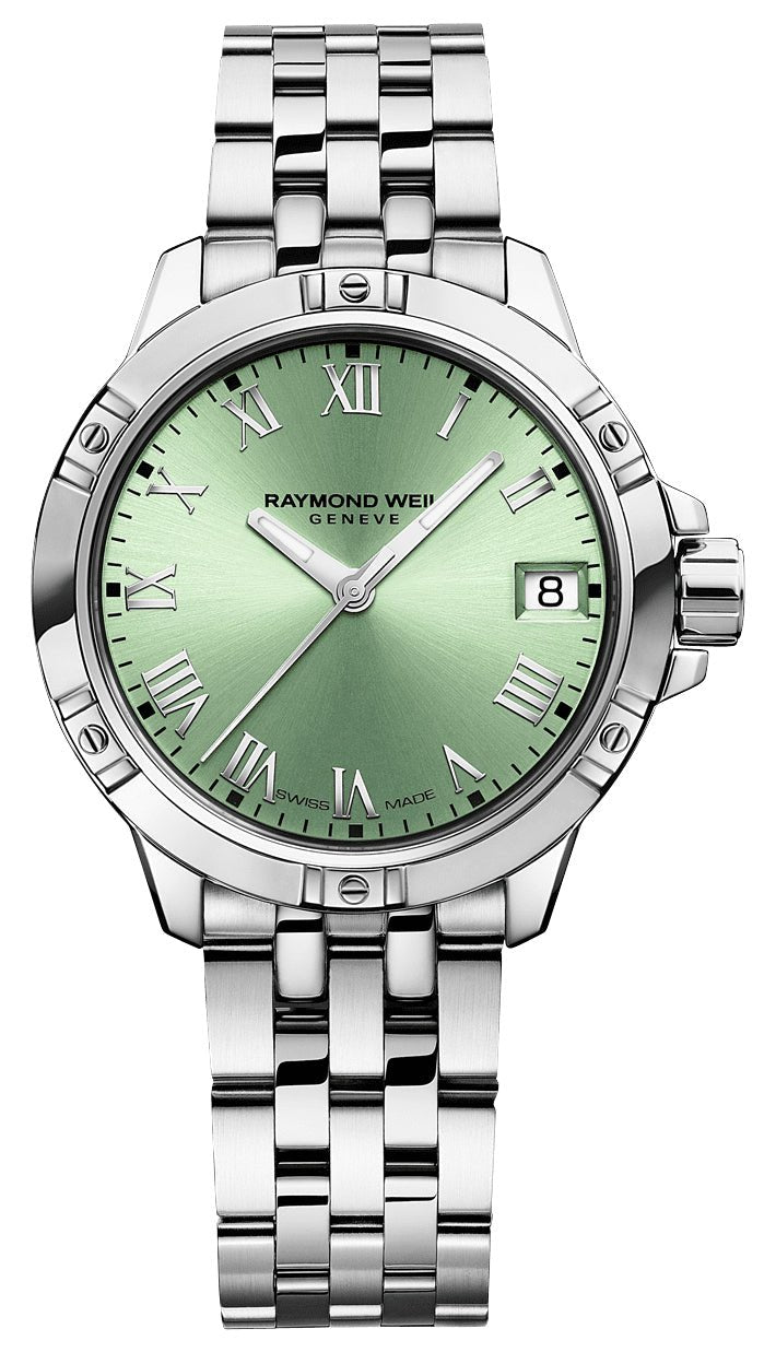 Raymond Weil Tango Stainless Steel Green Dial Date Quartz Womens Watch 5960 - ST - 00520 - WAB - Shipping Dept.