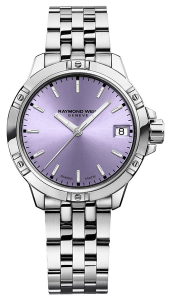 Raymond Weil Tango Stainless Steel Purple Dial Date Quartz Womens Watch 5960 - ST - 46001 - WAB - Shipping Dept.