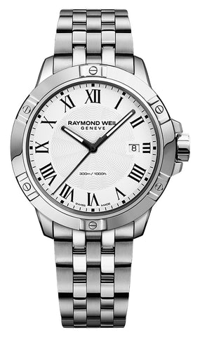 Raymond Weil Tango Stainless Steel White Dial Date Divers Quartz Mens Watch 8160 - ST - 00300 - WAB - Shipping Dept.