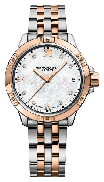 Raymond Weil Tango Two - Tone Stainless Steel Mother - of - Pearl Dial Diamonds Date Quartz Womens Watch 5960 - SP5 - 00995 - WAB - Shipping Dept.