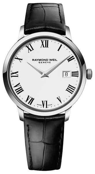 Raymond Weil Toccata Quartz White Dial Date Black Leather Mens Watch 5488 - STC - 00300 - WAB - Shipping Dept.