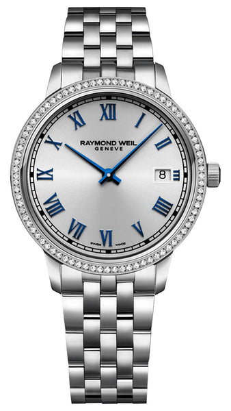 Raymond Weil Toccata Stainless Steel Silver Dial Diamonds Date Quartz Womens Watch 5385 - STS - 00653 - WAB - Shipping Dept.