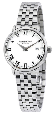 Raymond Weil Toccata Stainless Steel White Dial Date Quartz Womens Watch 5988 - ST - 00300 - Watches & Beyond