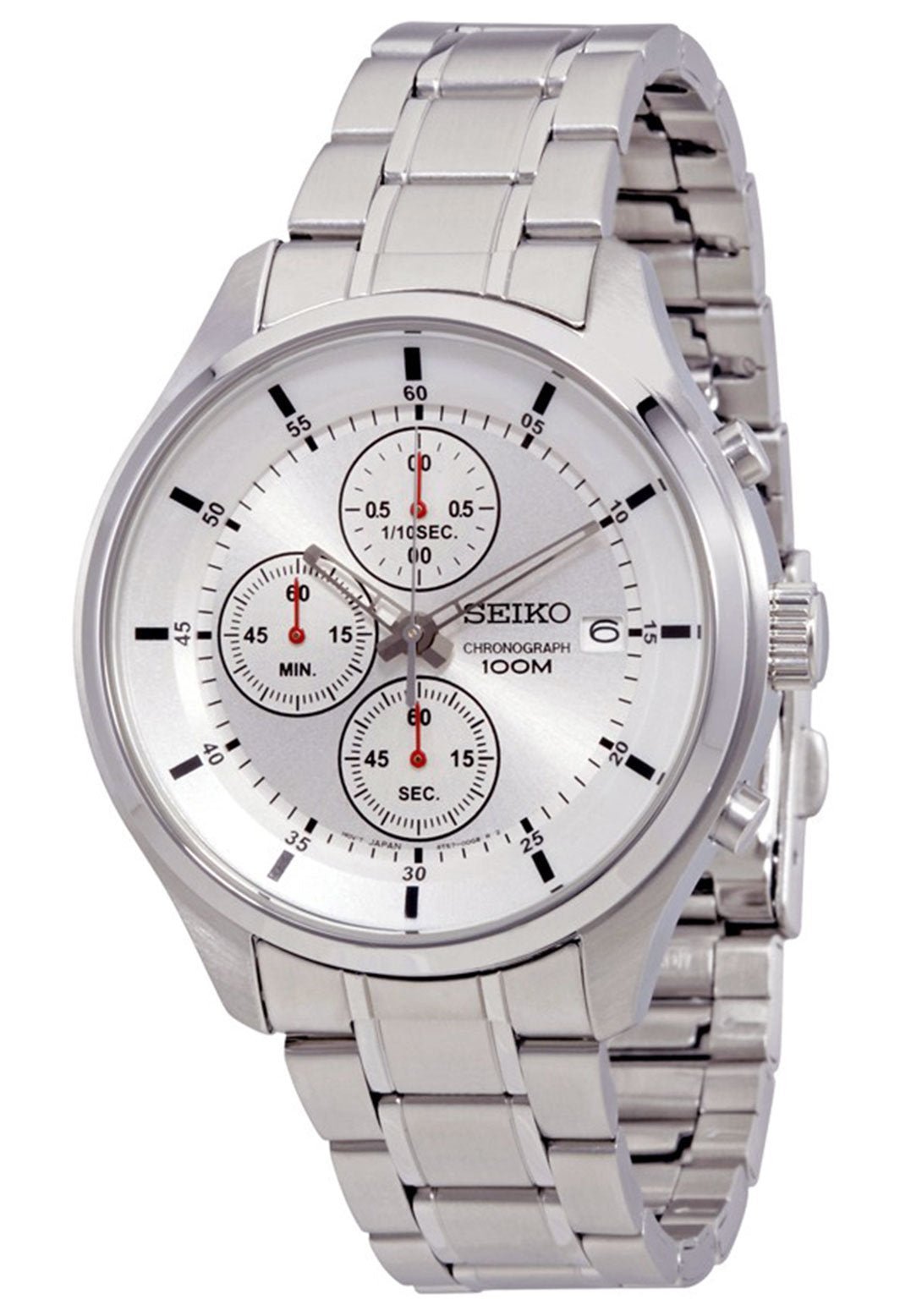 Seiko Chronograph Stainless Steel Silver Dial Quartz Date Mens Watch SKS535P1 - WAB - Shipping Dept.